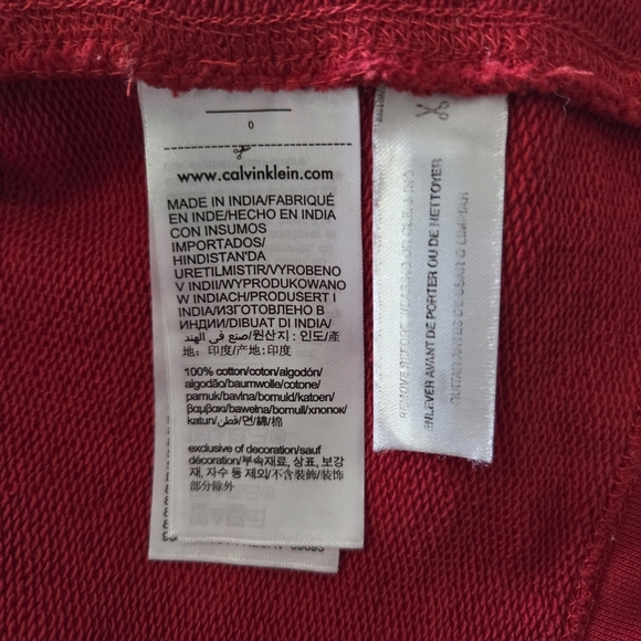 ⭐️Calvin Klein Red Crewneck Sweatshirt Material Dress Size Small - Picture 4 of 5